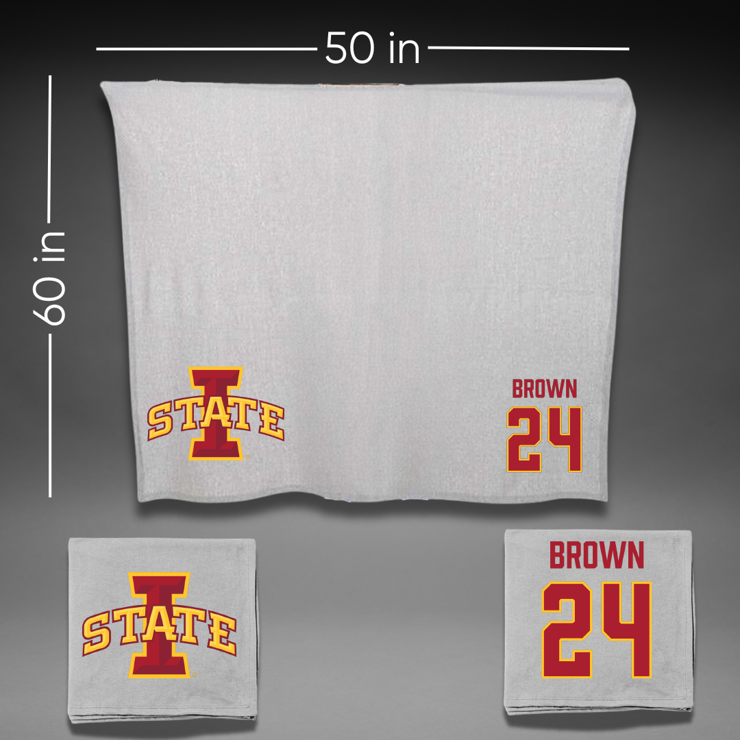 Iowa State University Basketball (W) Gray Blanket - #24 Addy Brown