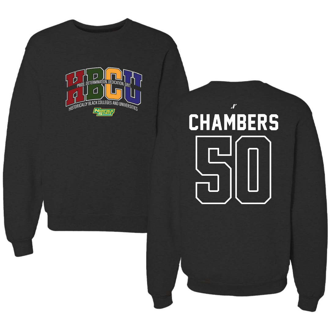 Norfolk State University Basketball Black HBCU Crewneck - #50 Nyzaiah Chambers