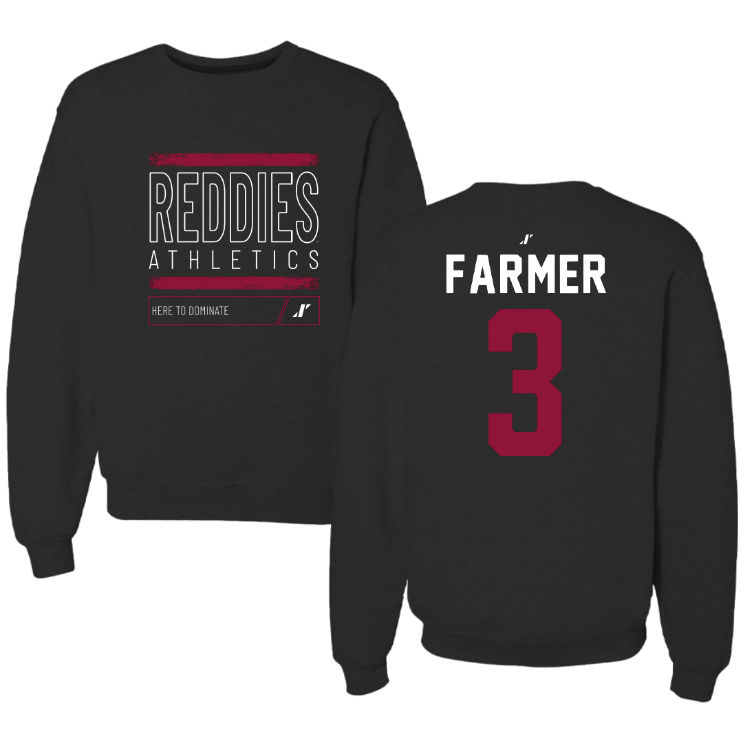 Henderson State University Basketball Black Dominate Crewneck - #3 Chase Farmer