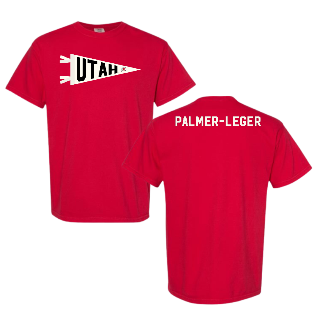 University of Utah Skiing Red Pennant Comfort Colors Tee - Sydney Palmer-Leger