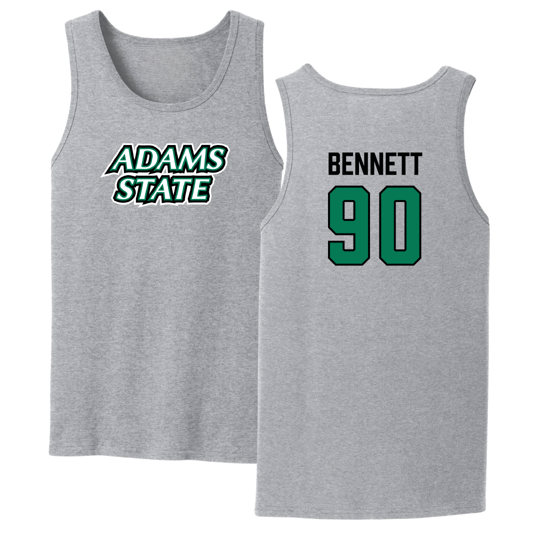 Adams State University Football Sport Gray Tank Top - #90 Brandon Bennett