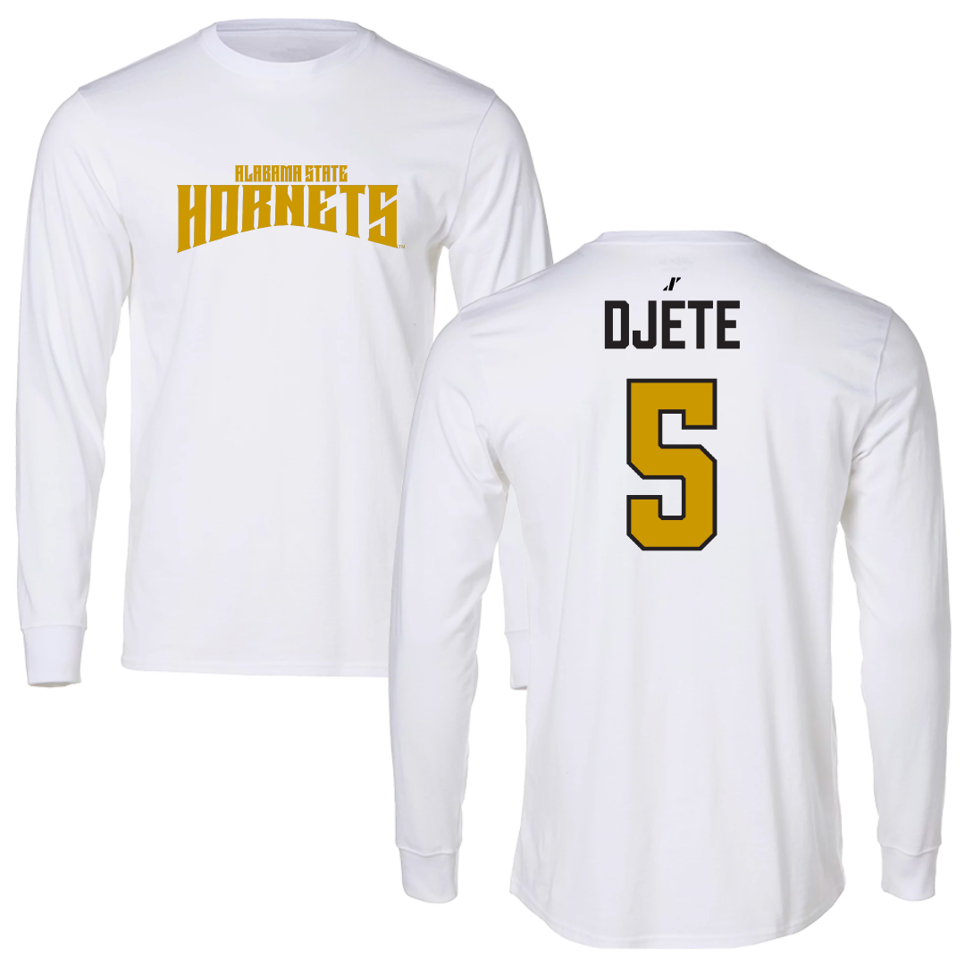 Alabama State University Football White Classic Long Sleeve - #5 Dylan Djete