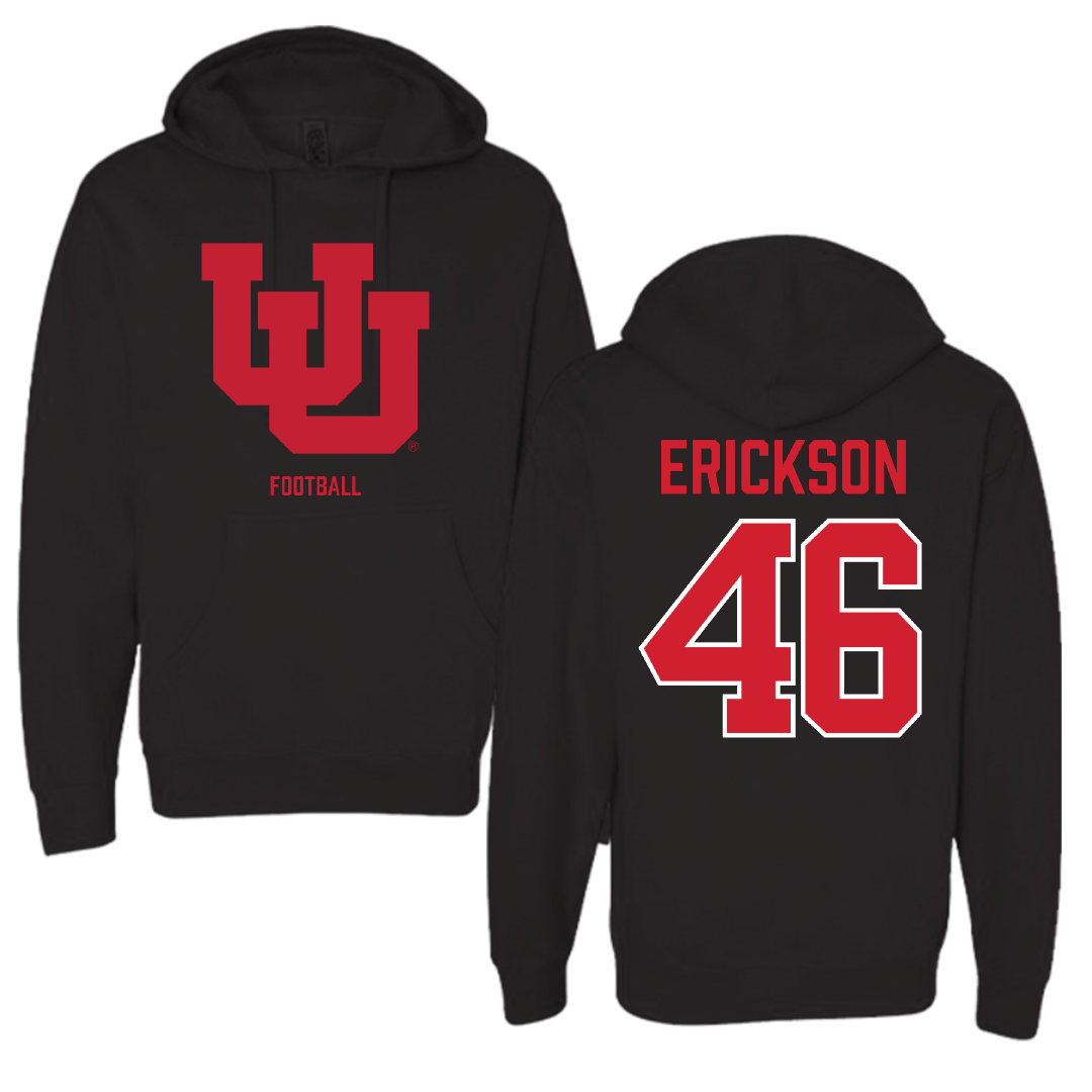 University of Utah Football Black Block Hoodie - #46 Hayden Erickson
