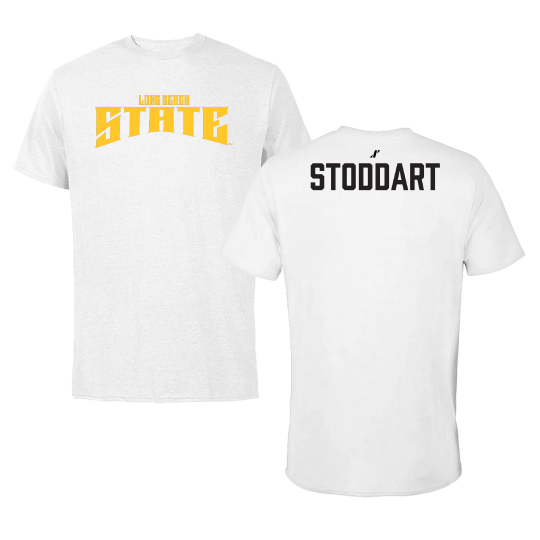 Long Beach State University TF and XC White Classic Performance Tee - Grace Stoddart