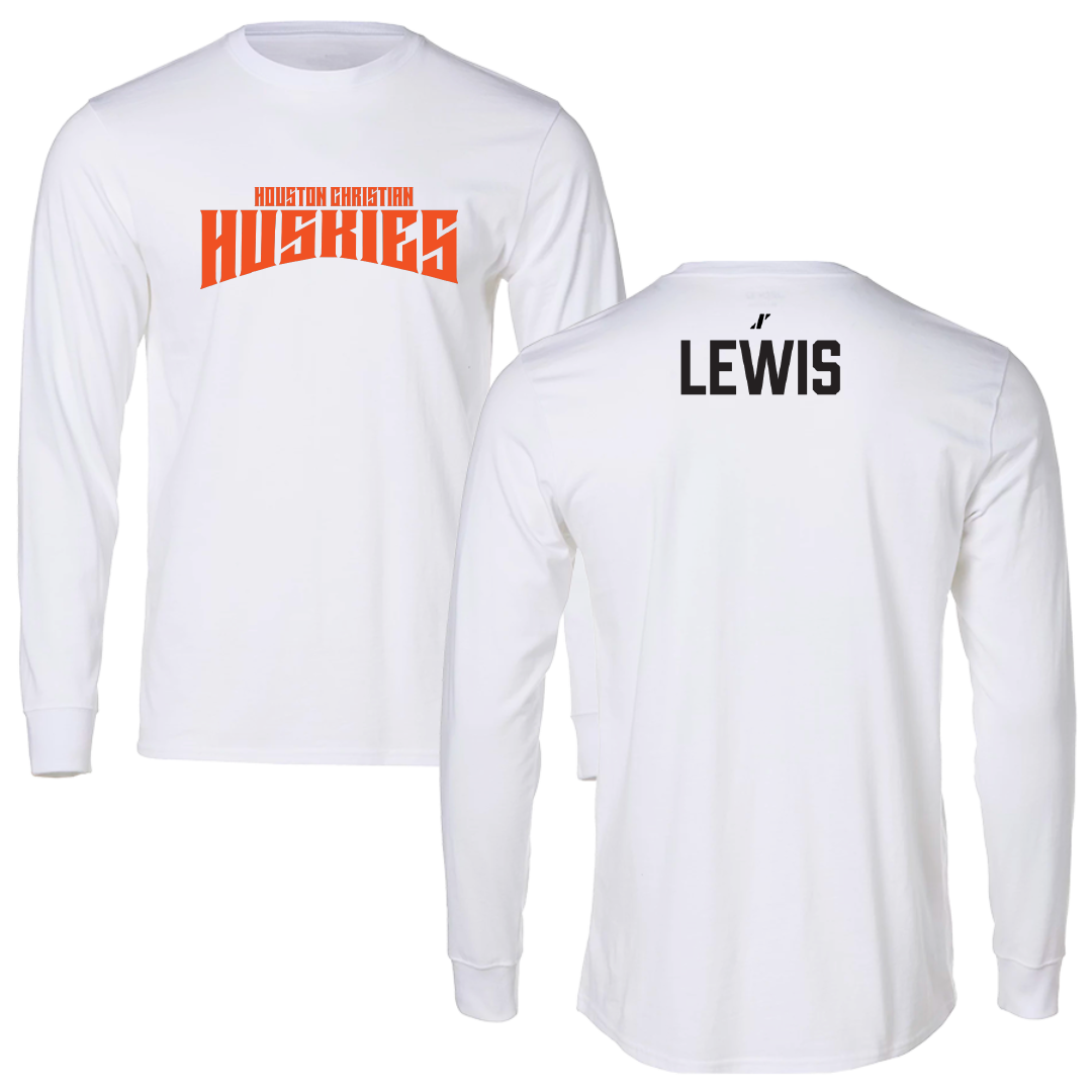 Houston Christian University Football White Classic Long Sleeve - Darius Lewis