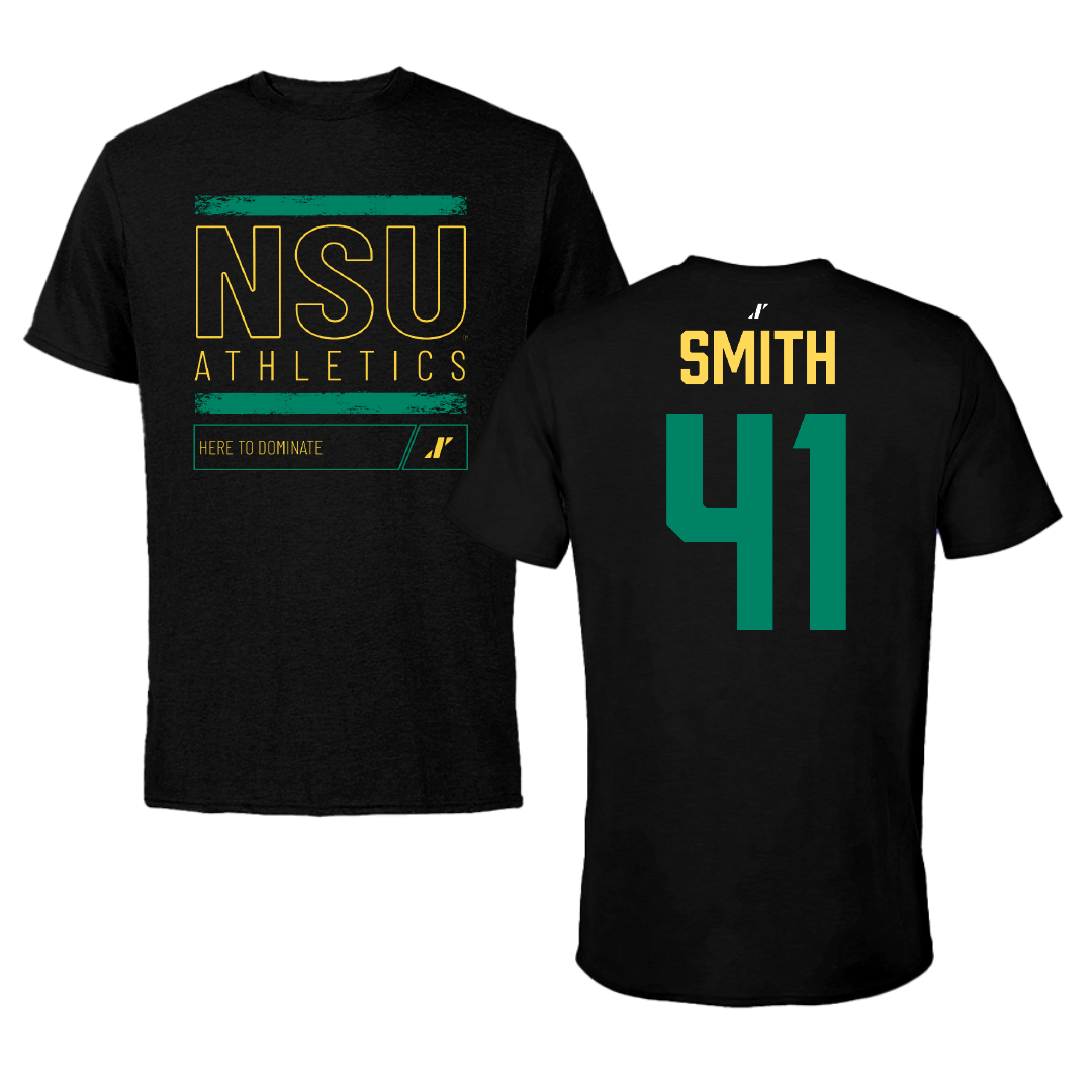 Norfolk State University Football Black Dominate Tee - #41 Jayden Smith