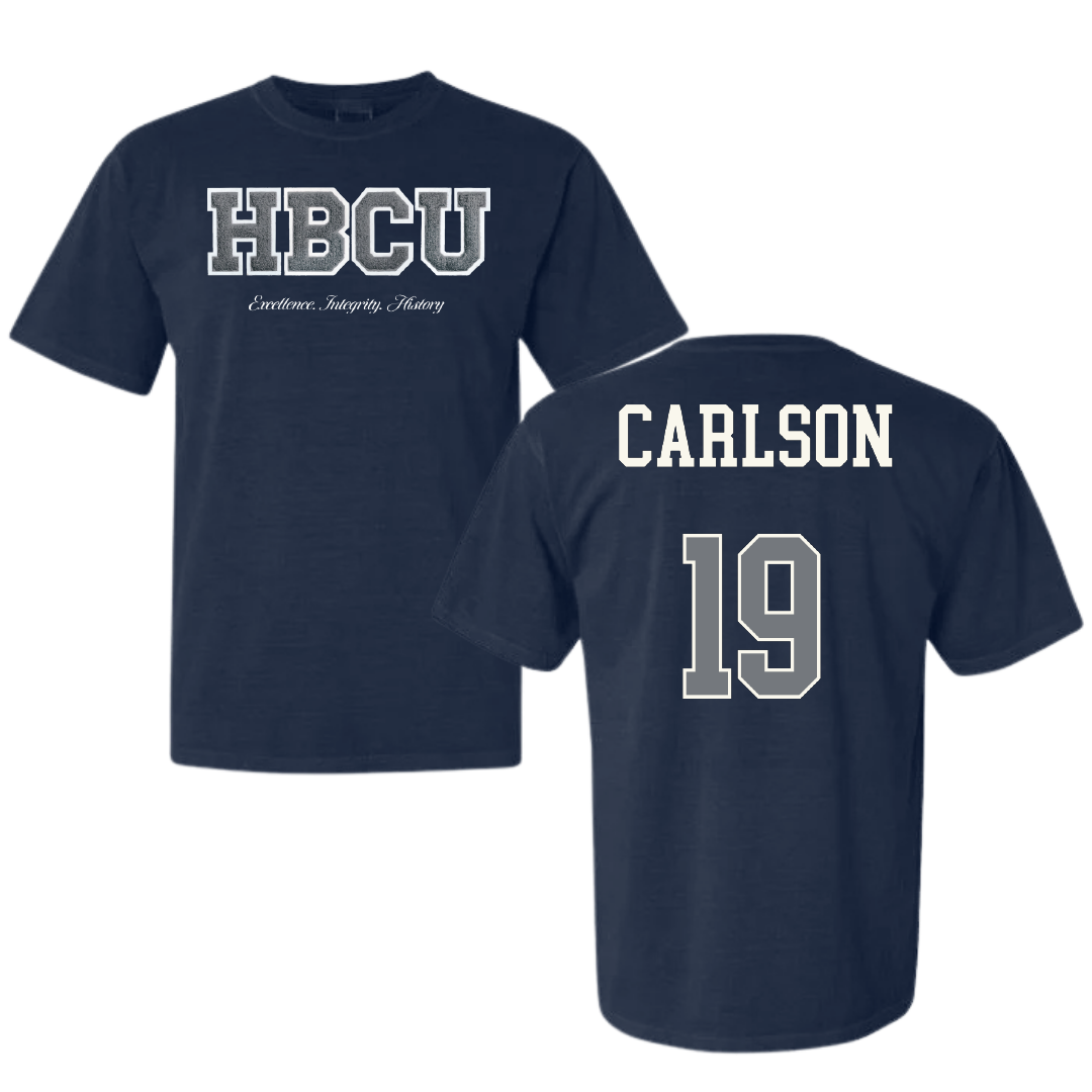 Jackson State University Softball Navy HBCU Varsity Comfort Colors Tee - #19 Kristina Carlson