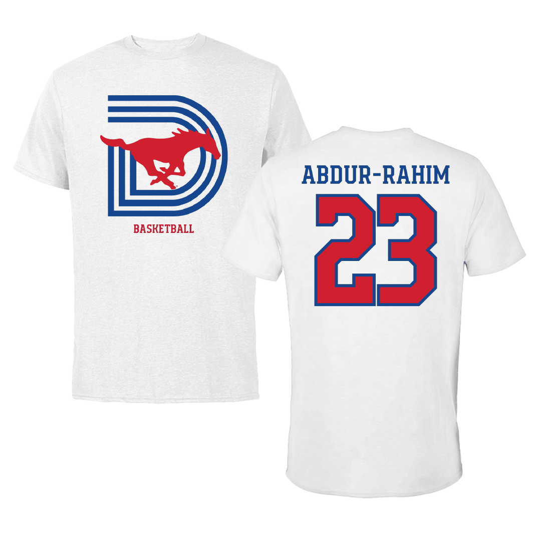 Southern Methodist University Basketball (W) White Performance Tee - #23 Amirah Abdur-Rahim