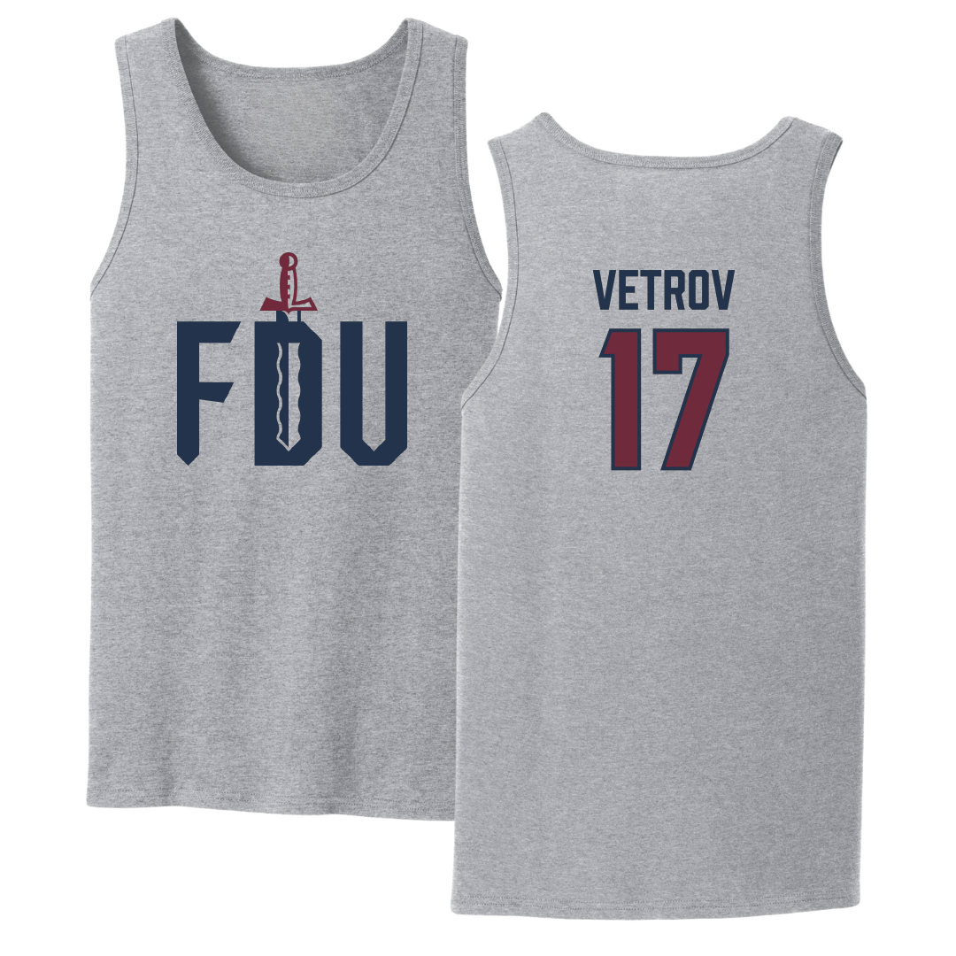 Fairleigh Dickinson University-Metropolitan Campus Volleyball Sport Gray Tank Top - #17 Artem Vetrov