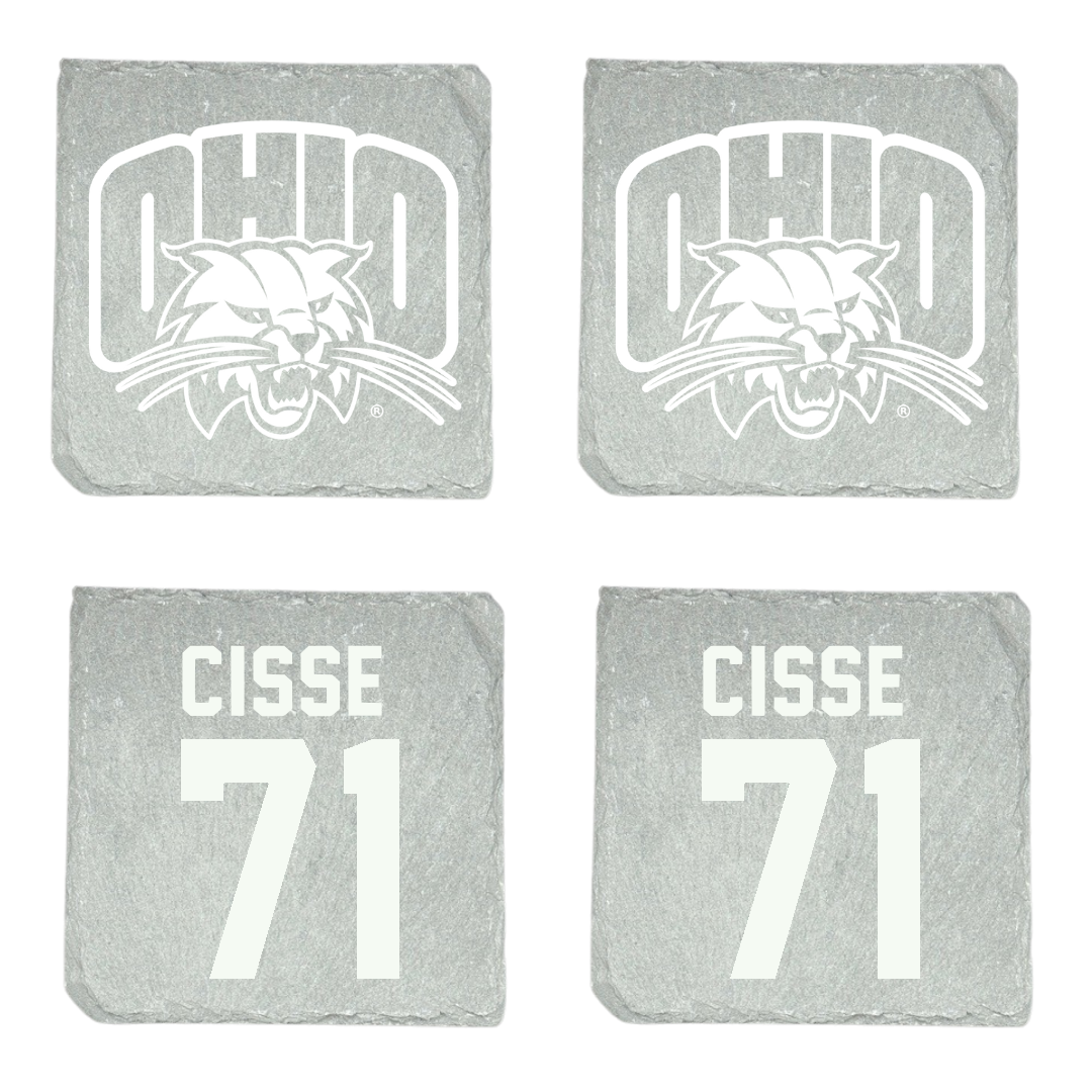 Ohio University Football Stone Coaster (4 Pack)  - #71 Tigana Cisse