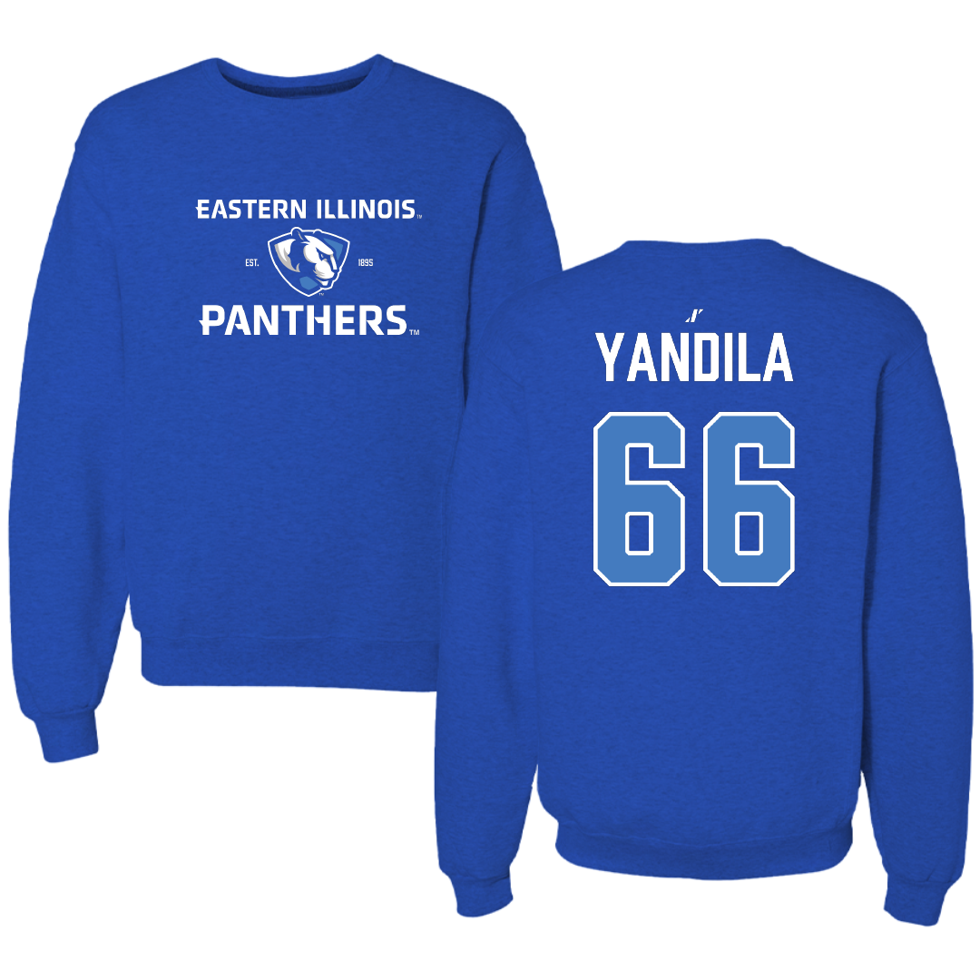Eastern Illinois University Football Blue General Crewneck - #66 Jordan Yandila