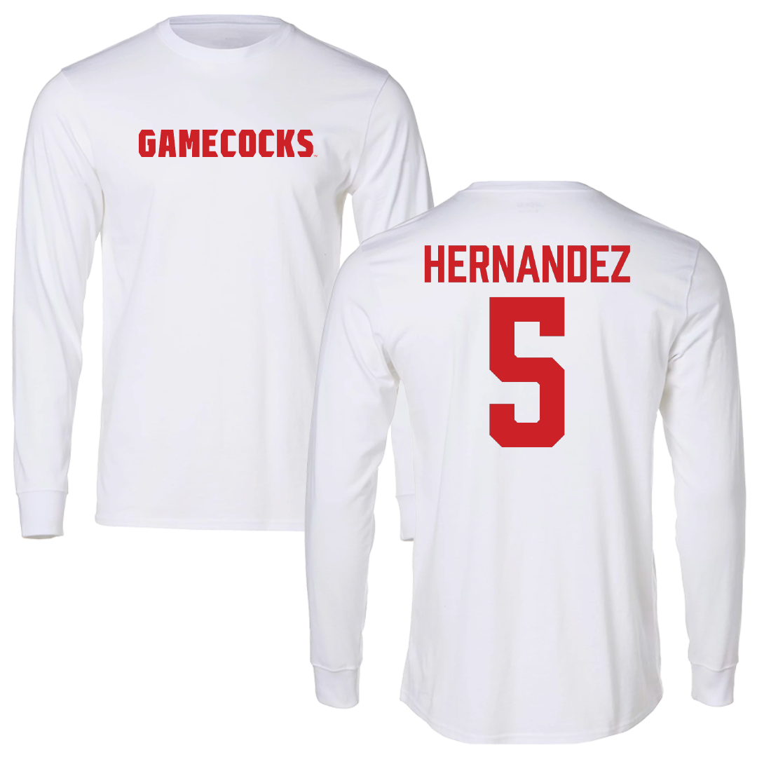Jacksonville State University Baseball White Performance Long Sleeve - #5 Javon Hernandez