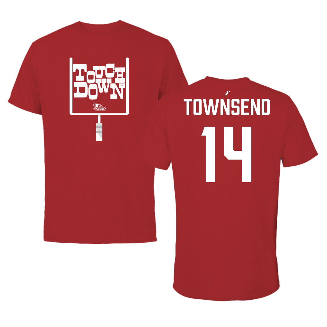 Southeast Missouri State University Football Canvas Red Touchdown Tee - #14 Amare Townsend