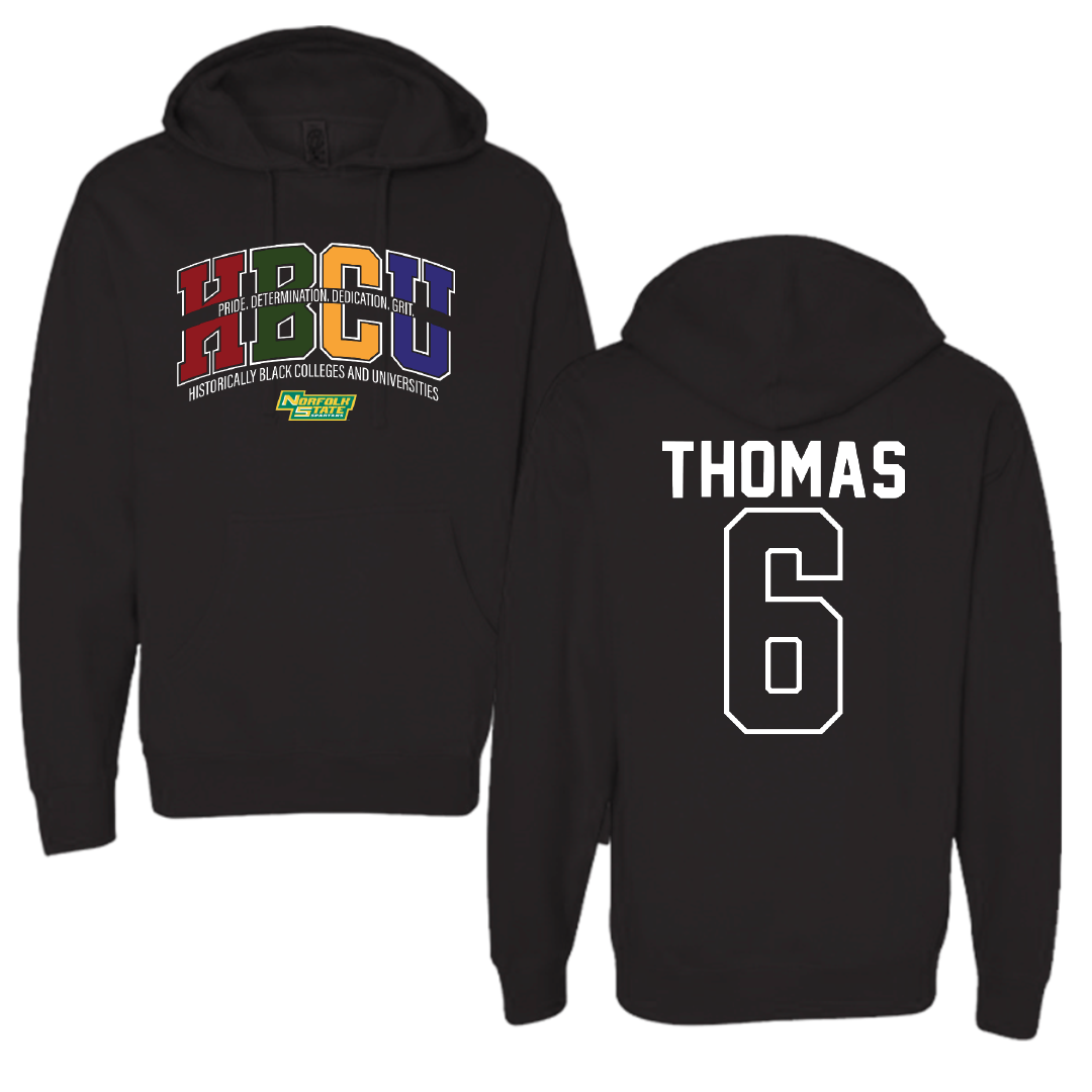 Norfolk State University Basketball Black HBCU Hoodie - #6 Jamarii Thomas