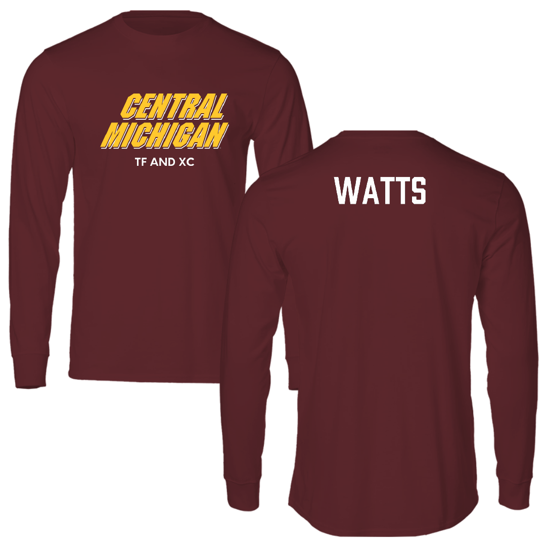 Central Michigan University TF and XC Maroon Performance Long Sleeve - Robyn Watts