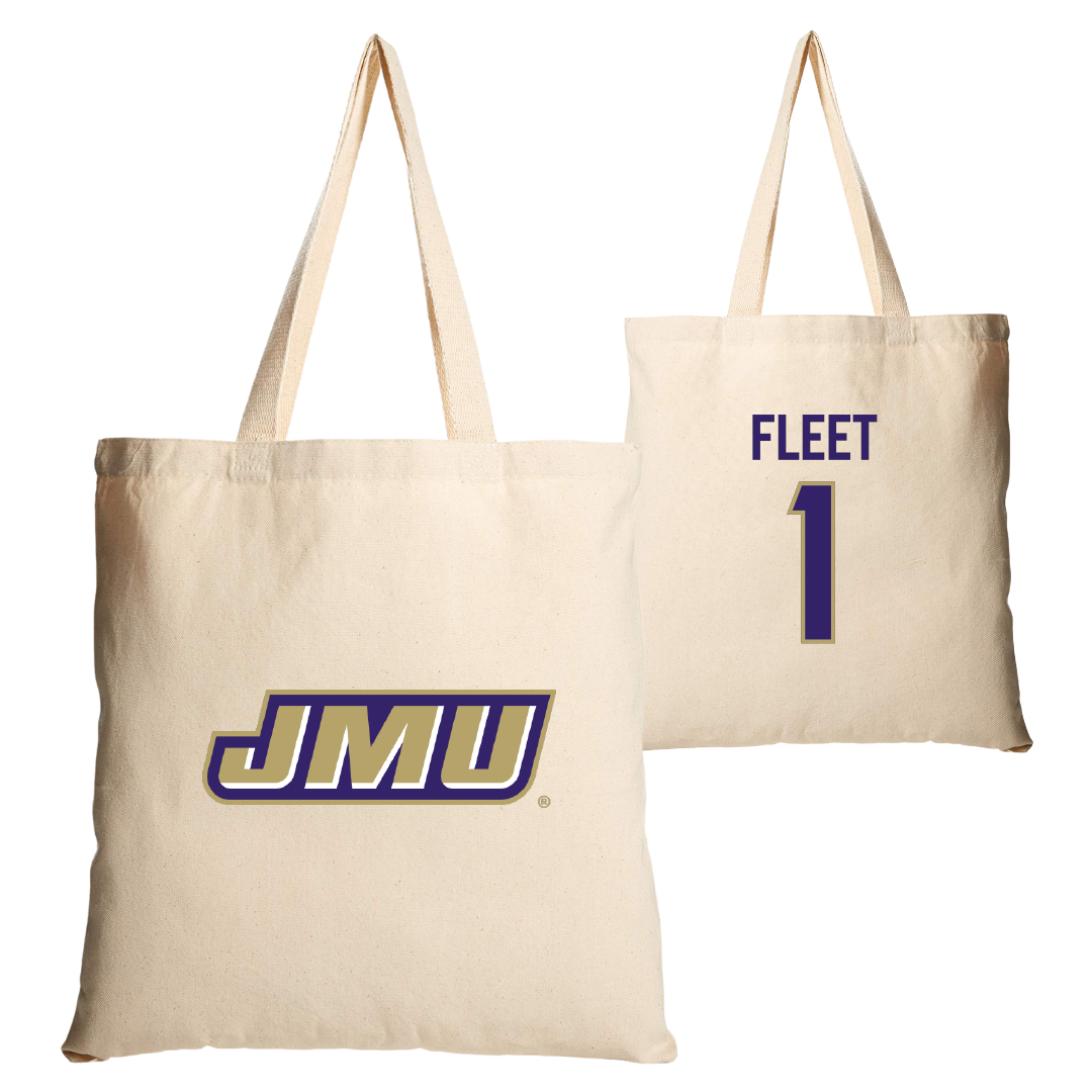 James Madison University Softball Tan Canvas Tote Bag - #1 Kirsten Fleet
