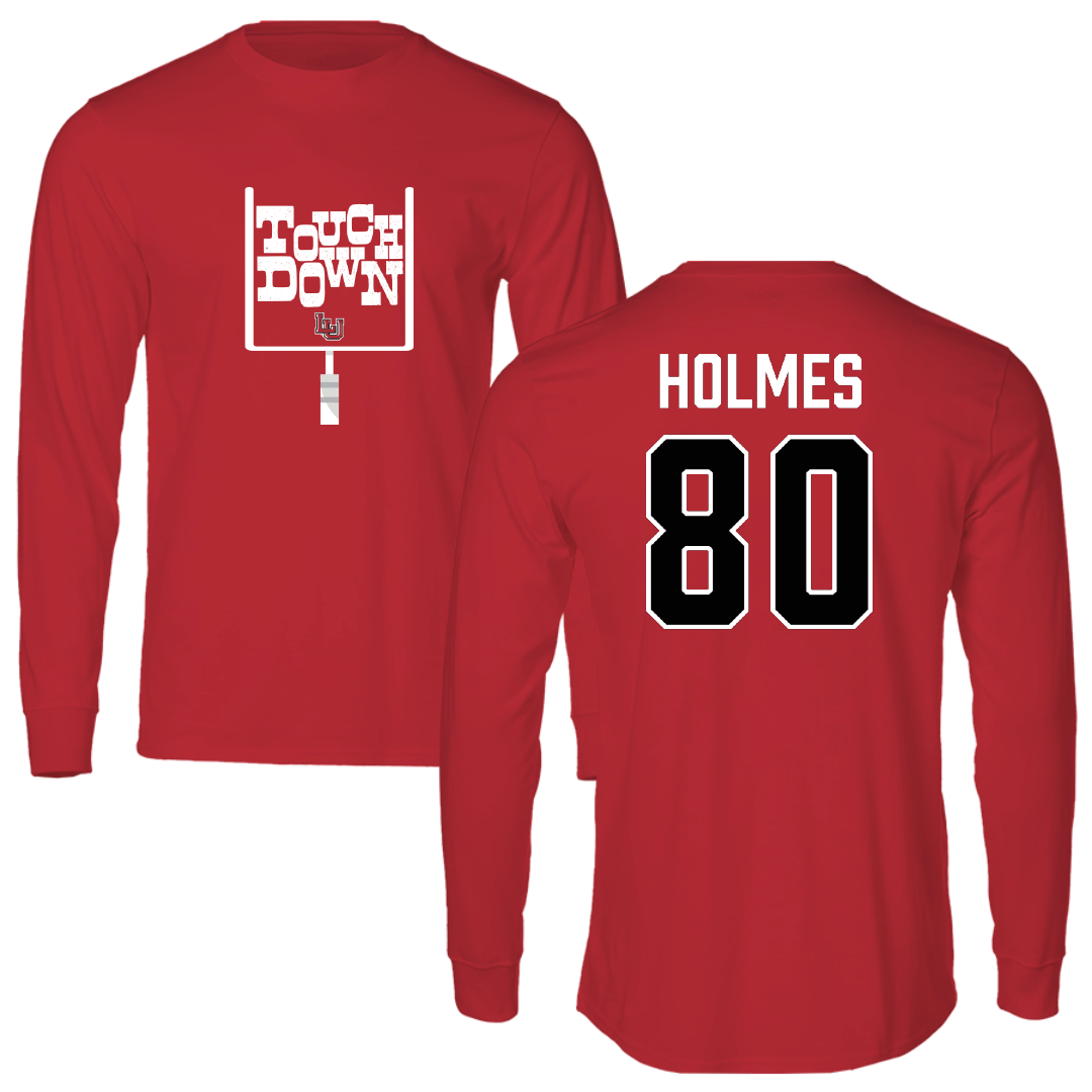 Lamar University Football Red Touchdown Long Sleeve - #80 Carter Holmes