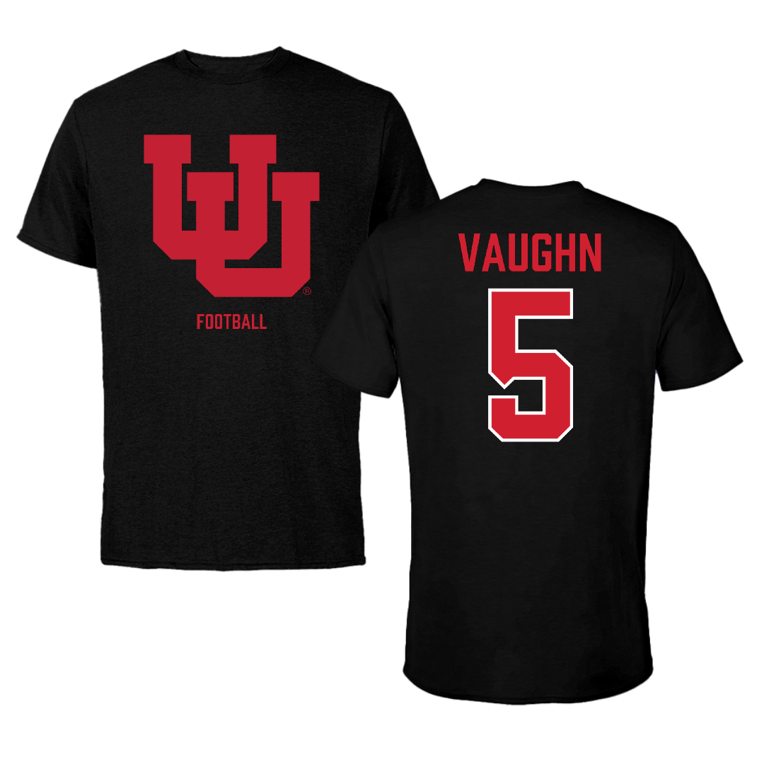 University of Utah Football Black Performance Tee - #5 Zemaiah Vaughn