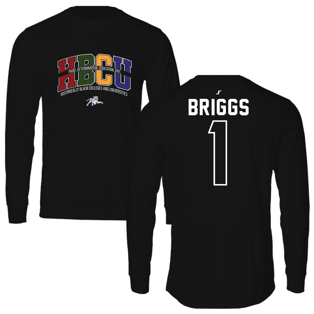 Jackson State University Volleyball Black HBCU Performance Long Sleeve - #1 Hope Briggs