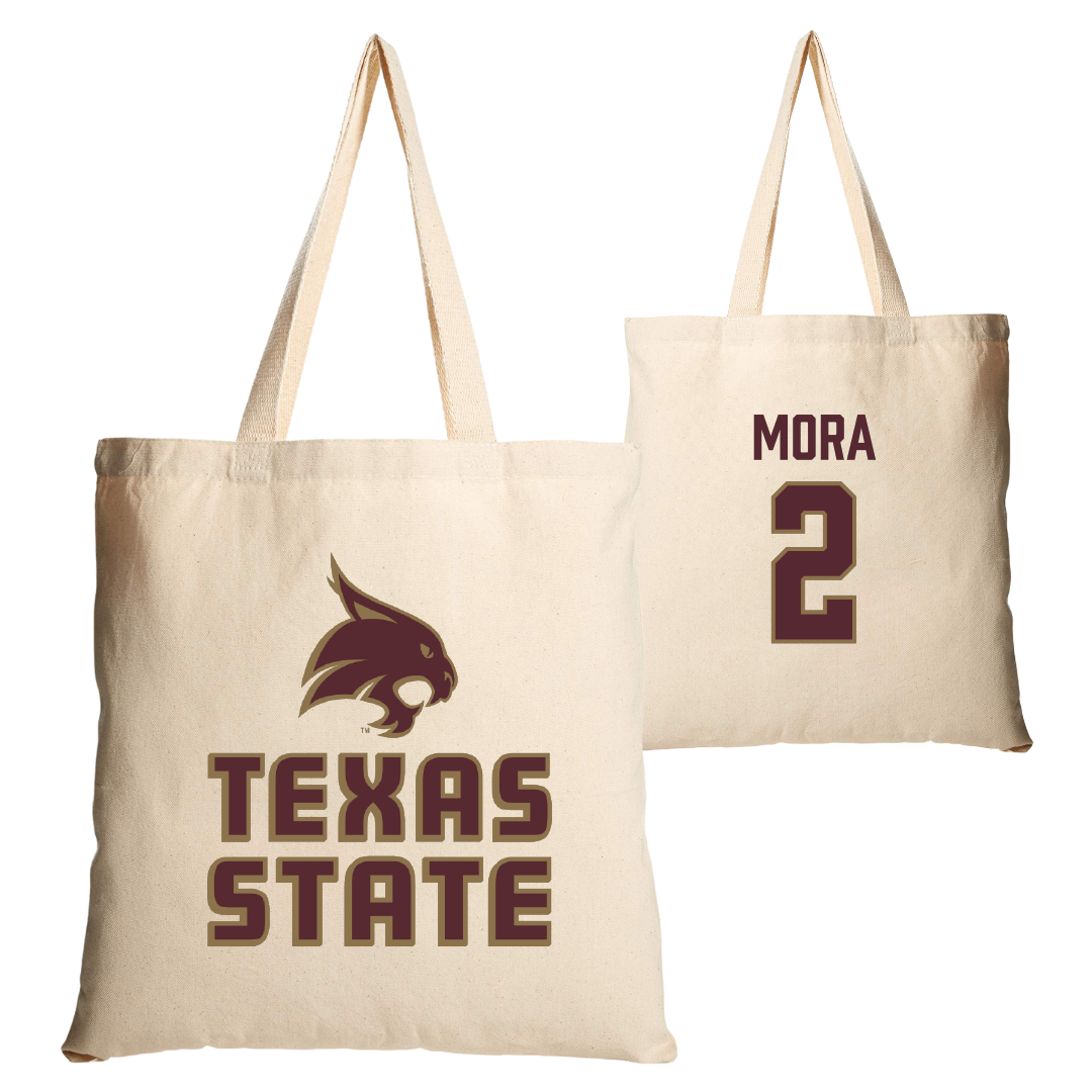 Texas State University Baseball Tan Canvas Tote Bag - #2 Chase Mora