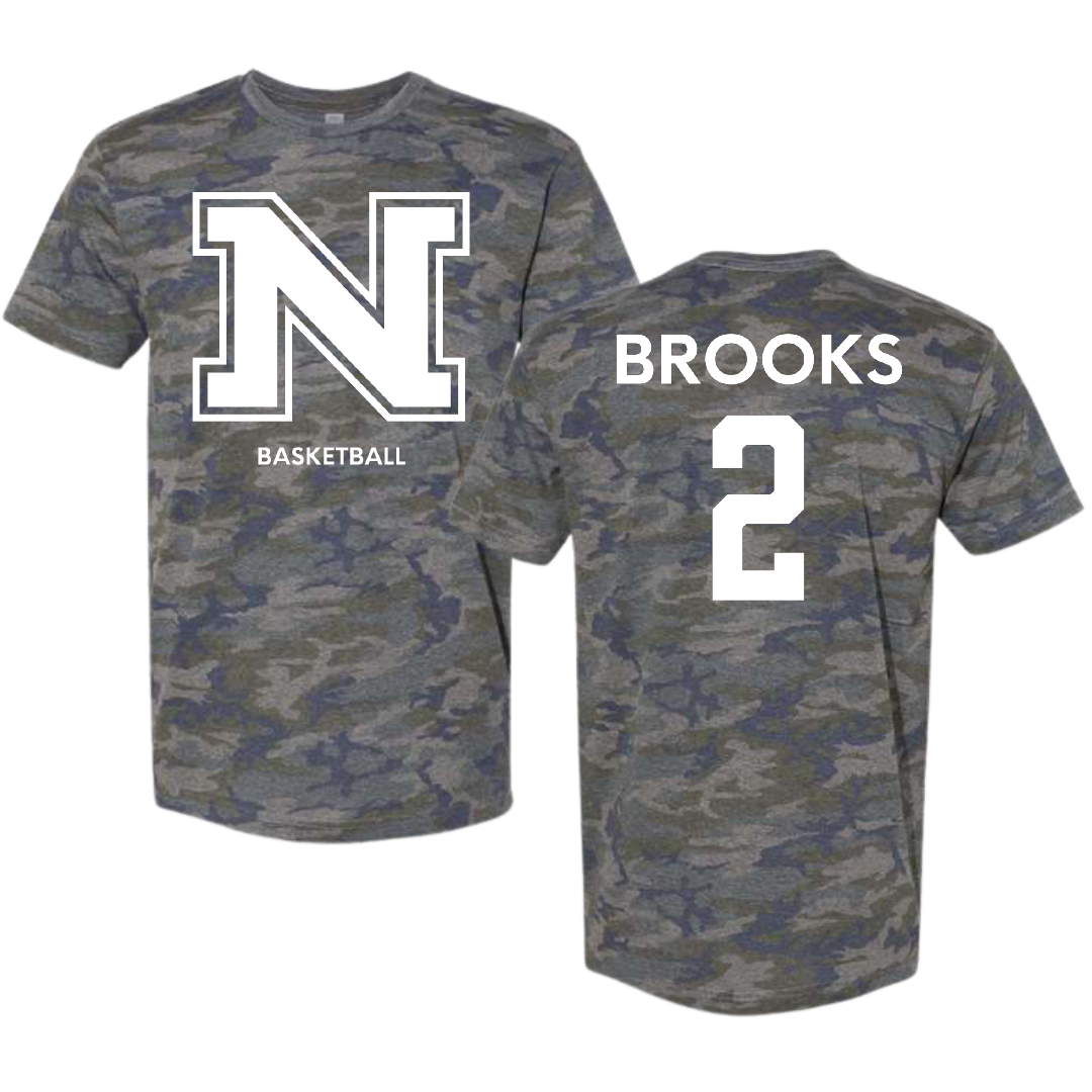 Northern Michigan University Basketball (M) Vintage Camo Tee - #2 Riley Brooks
