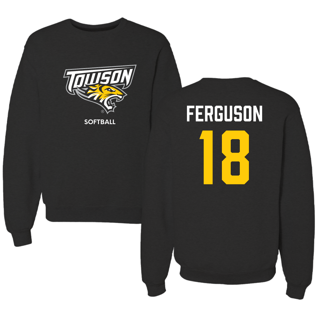 Towson University Softball Black Crewneck - #18 Addie Ferguson