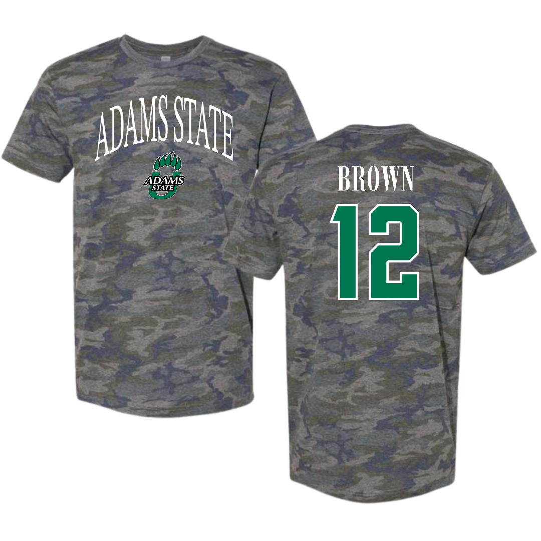 Adams State University Baseball Vintage Camo Tee - #12 Payton Brown