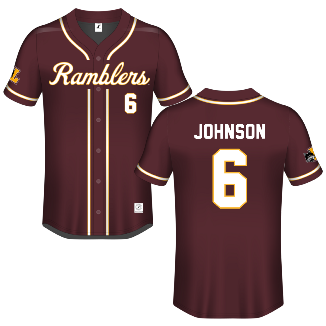 Loyola University-Chicago Maroon Button-Down Jersey - #6 Bailey Johnson