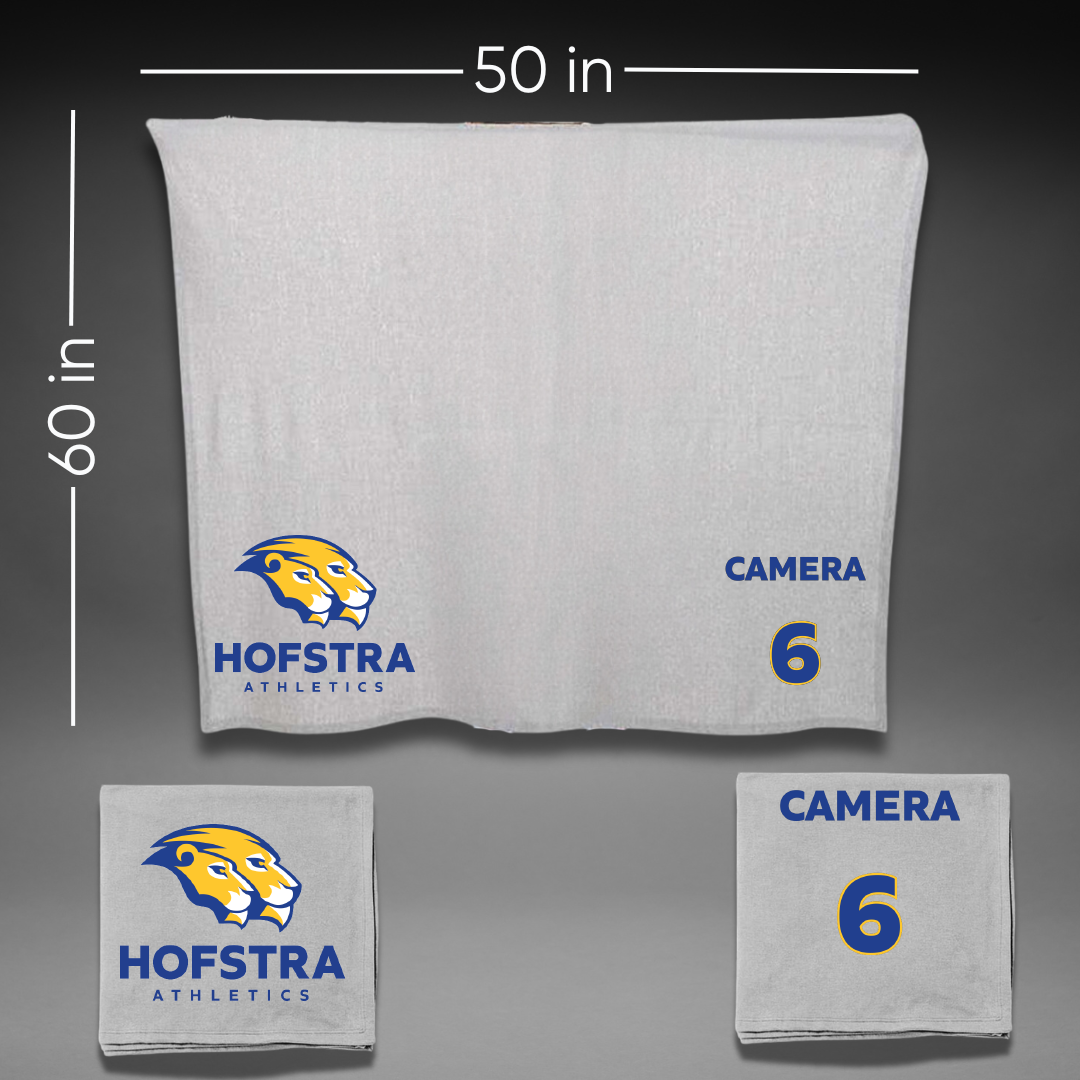 Hofstra University Baseball Gray Blanket - #6 Dom Camera