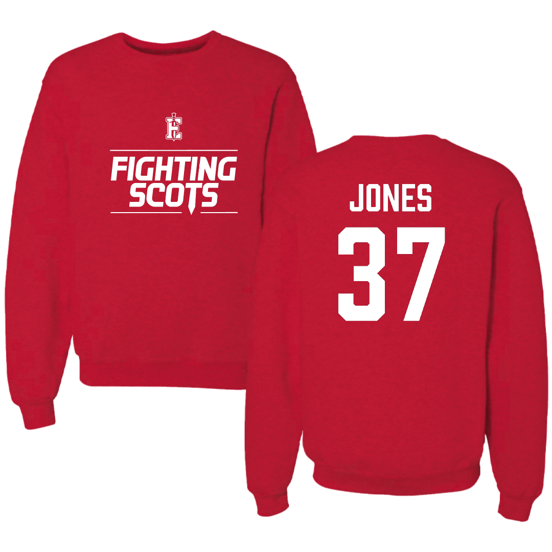 PennWest Edinboro Football Red General Crewneck - #37 Amari Jones