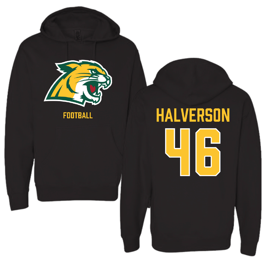 Northern Michigan University Football Black Hoodie - #46 Owen Halverson