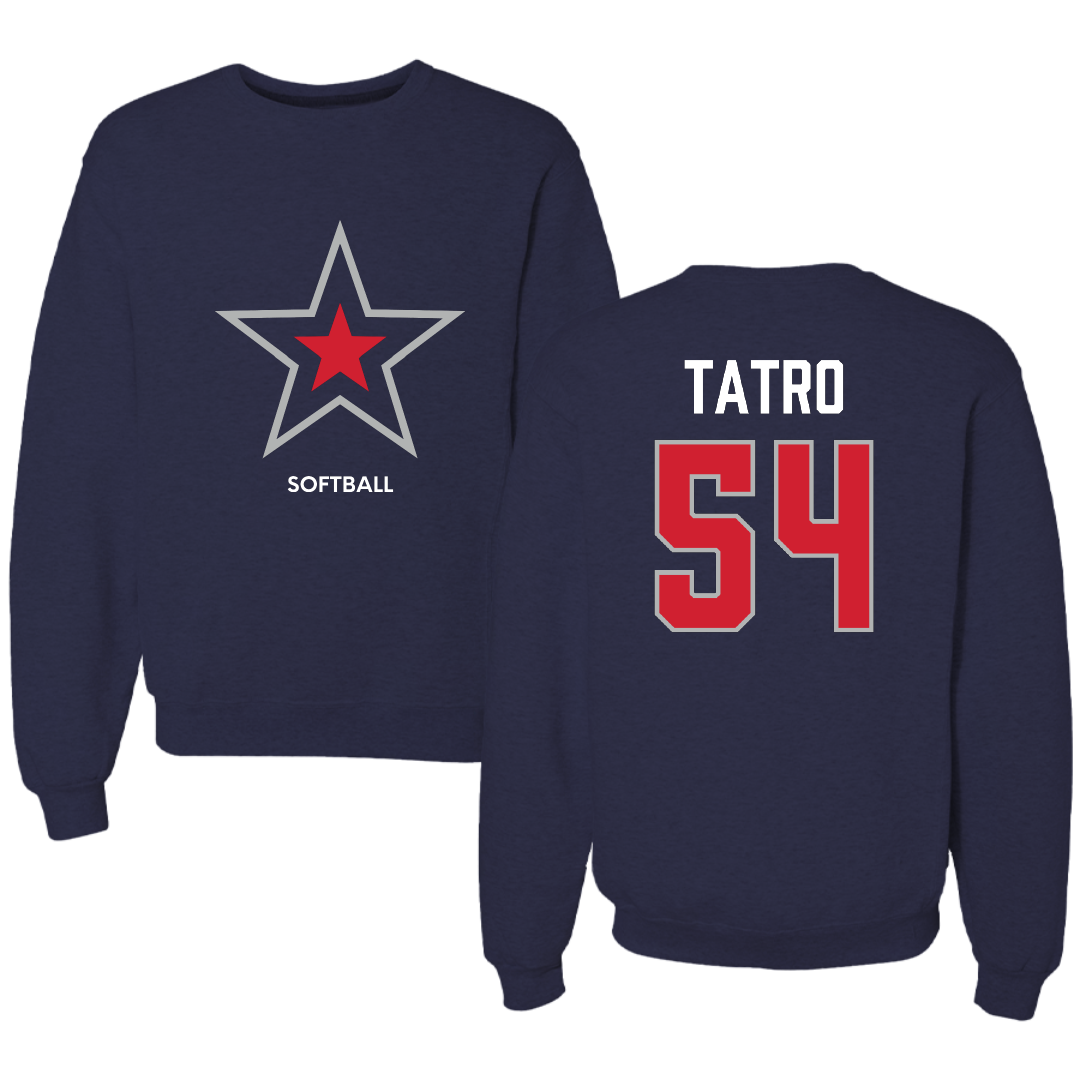 Robert Morris University Softball Navy Mascot Crewneck - #54 Kailani Tatro