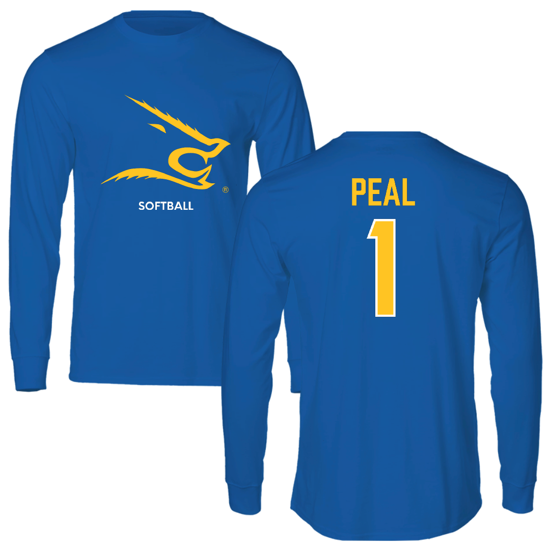 Texas A&M University-Kingsville Softball Blue Long Sleeve - #1 Shelbie Peal
