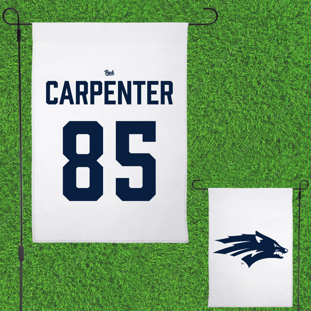 University of Nevada Football White Garden Flag - #85 Jett Carpenter