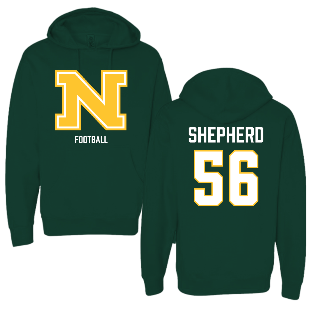 Northern Michigan University Football Forest Green Hoodie - #56 Graycen Shepherd