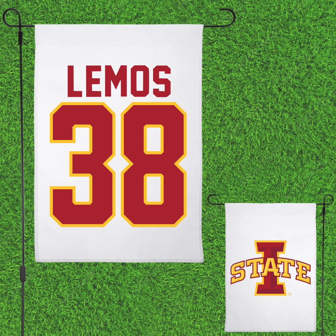 Iowa State University Football White Garden Flag - #38 Eddie Lemos