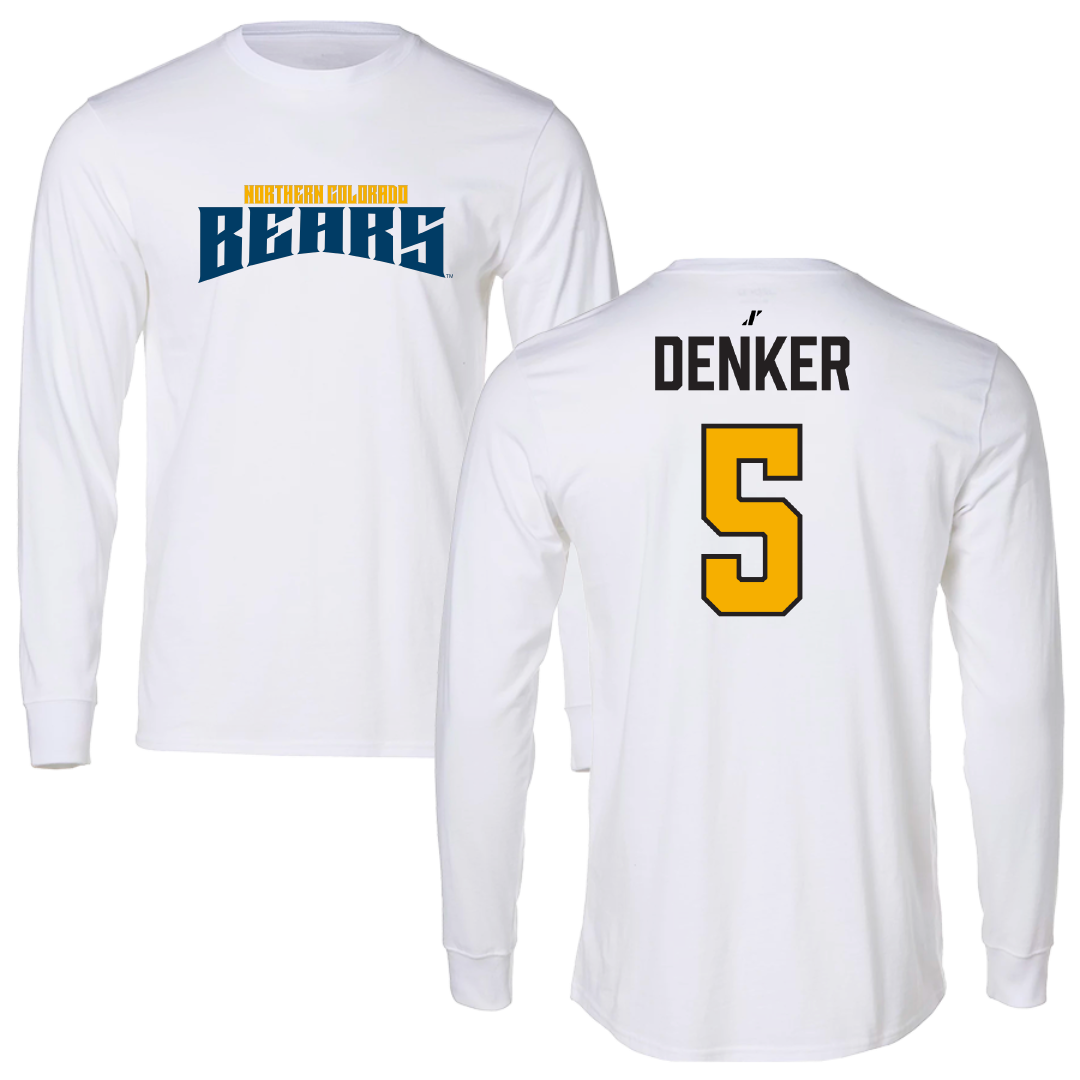 University of Northern Colorado Basketball White Classic Long Sleeve - #5 Quinn Denker