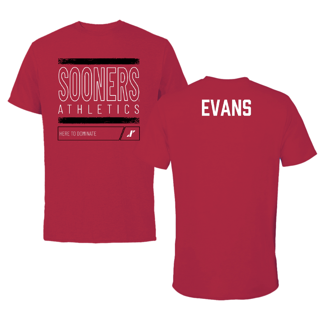 University of Oklahoma Wrestling Crimson Dominate Tee - KJ Evans
