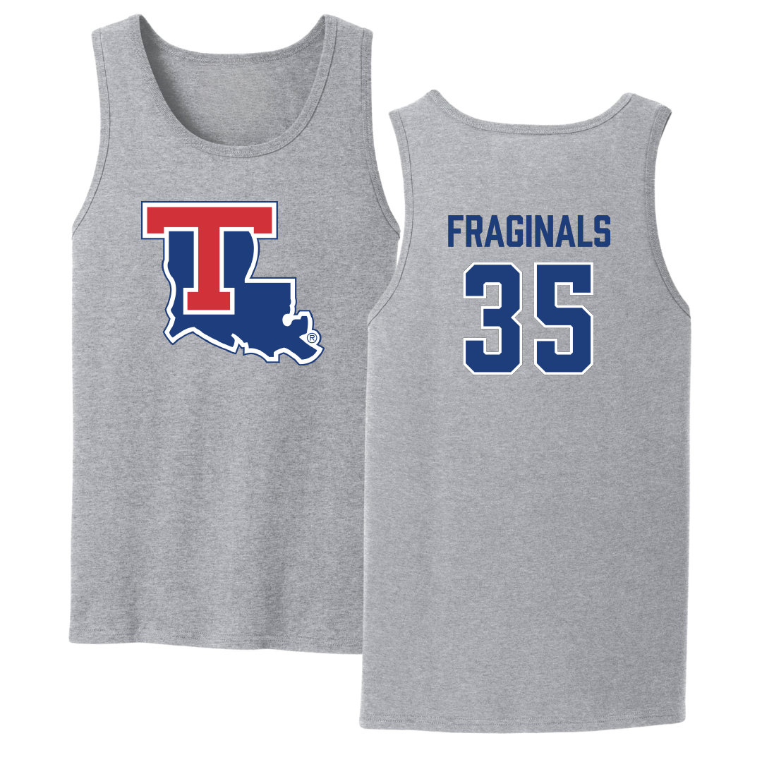 Louisiana Tech University Baseball Sport Gray Tank Top - #35 Nick Fraginals