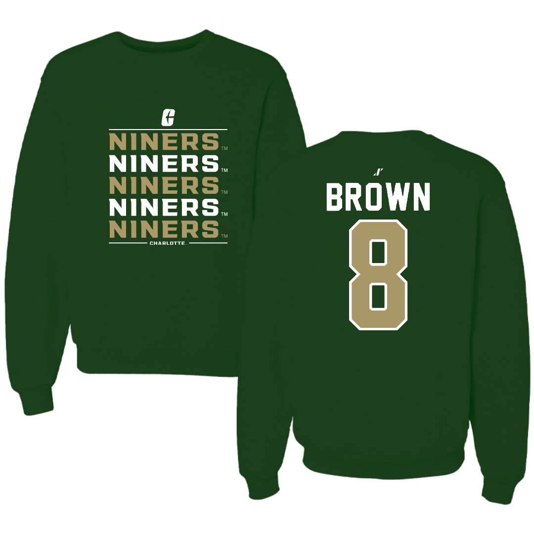 The University of North Carolina at Charlotte Football Forest Green General Crewneck - #8 Sean Brown