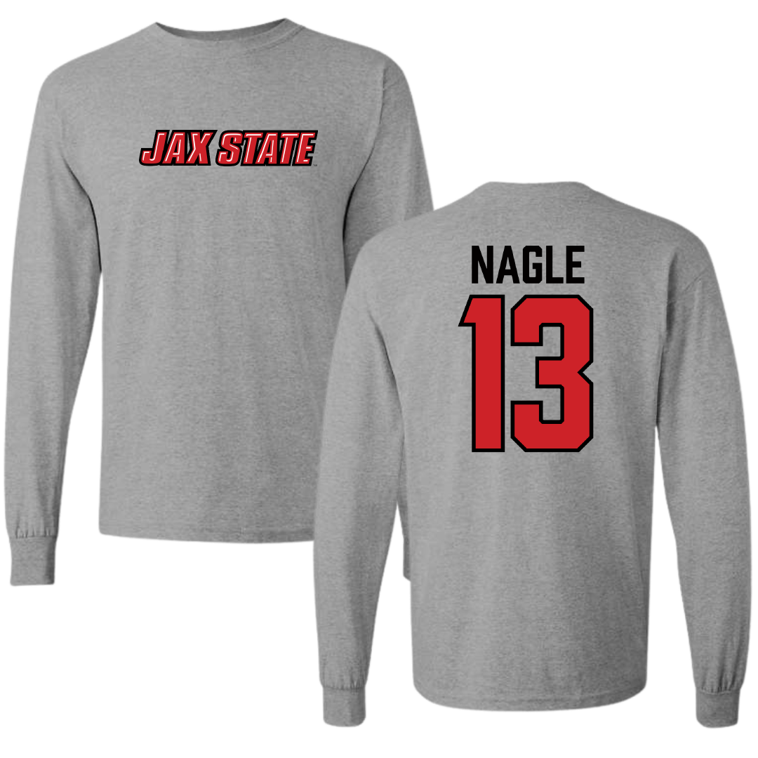 Jacksonville State University Soccer Sport Gray Long Sleeve - #13 Tia Nagle