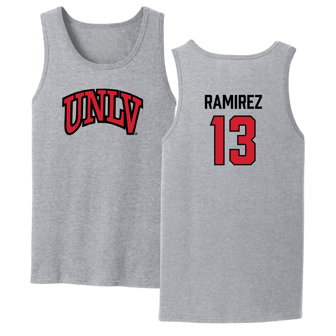 University of Nevada-Las Vegas Soccer Sport Gray Tank Top - #13 Mallie Ramirez