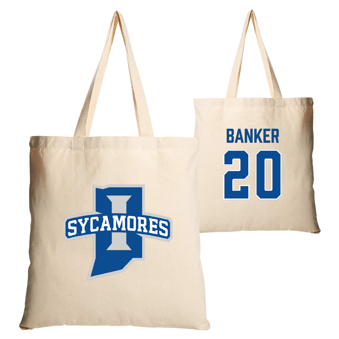 Indiana State University Baseball Tan Canvas Tote Bag - #20 Brady Banker