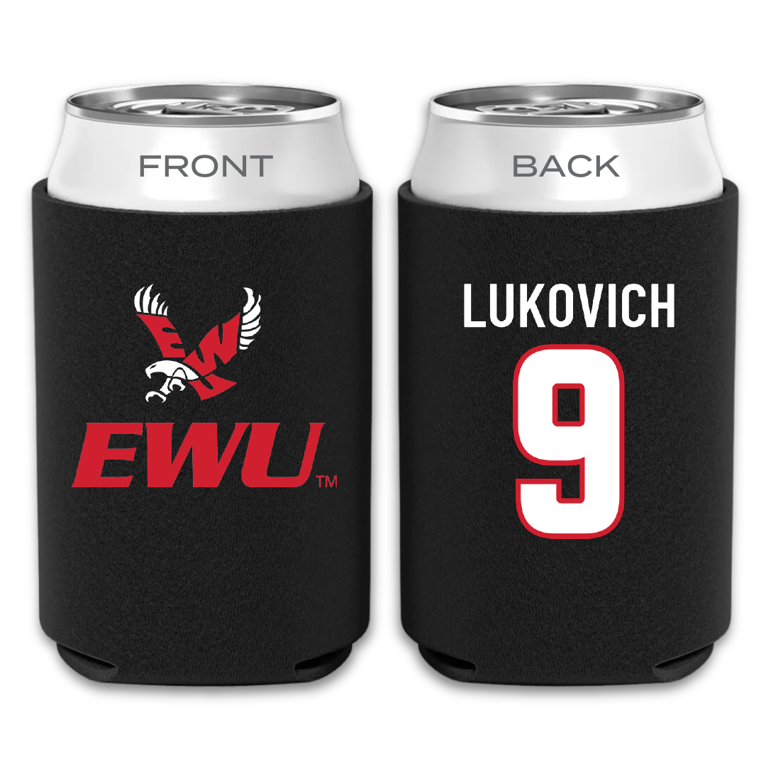 Eastern Washington University Volleyball Black Can Cooler - #9 Kalista Lukovich