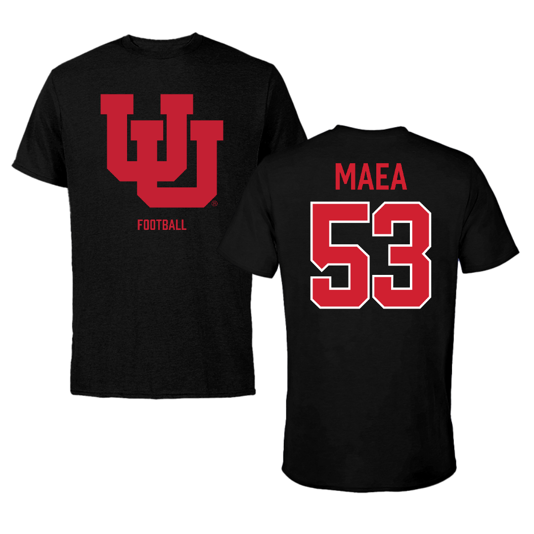 University of Utah Football Black Performance Tee - #53 Johnny Maea