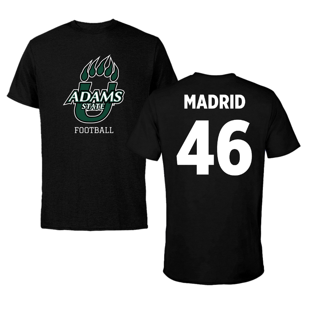 Adams State University Football Black State Performance Tee - #46 Kaden Madrid