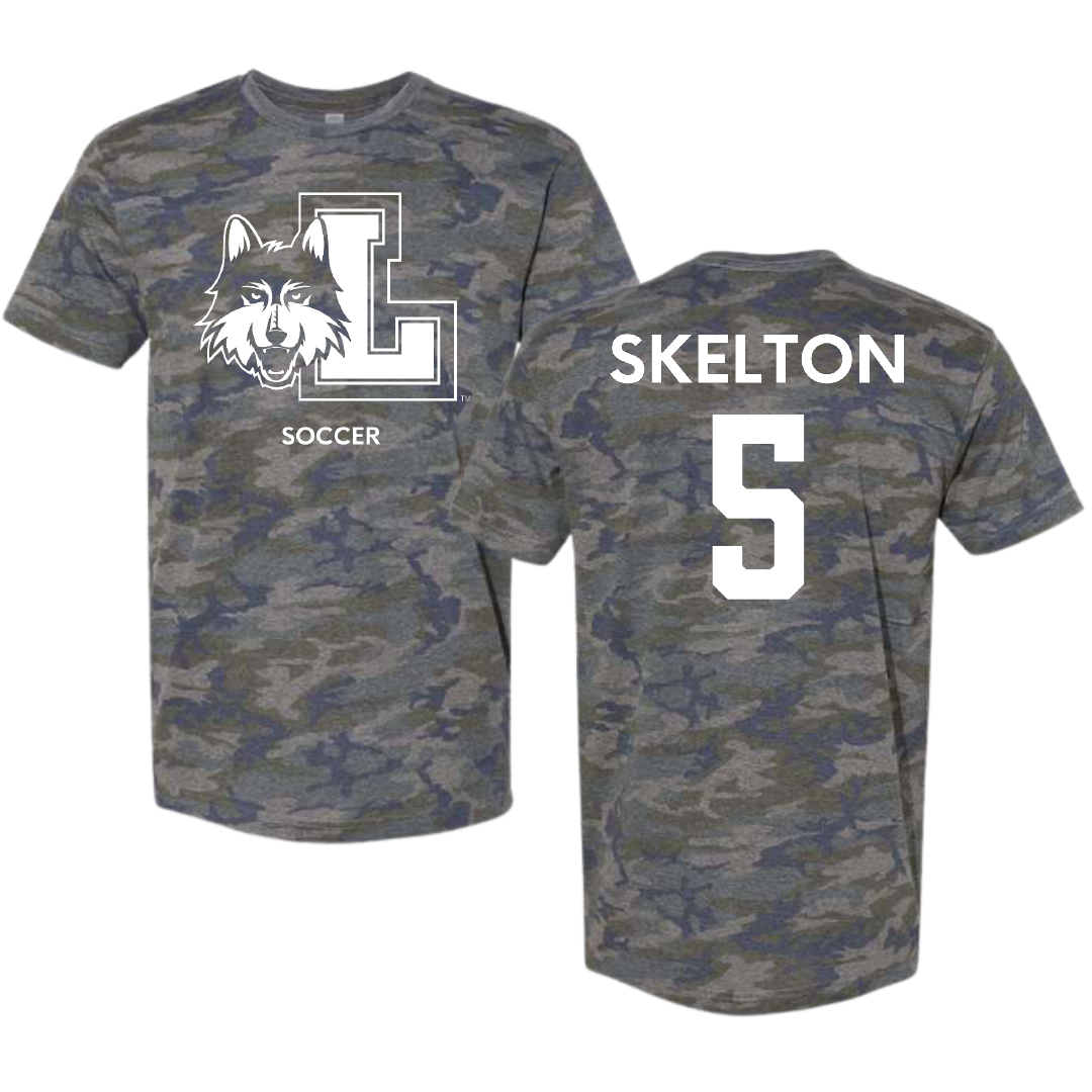 Loyola University-Chicago Soccer (W) Vintage Camo Tee - #5 Ella Skelton