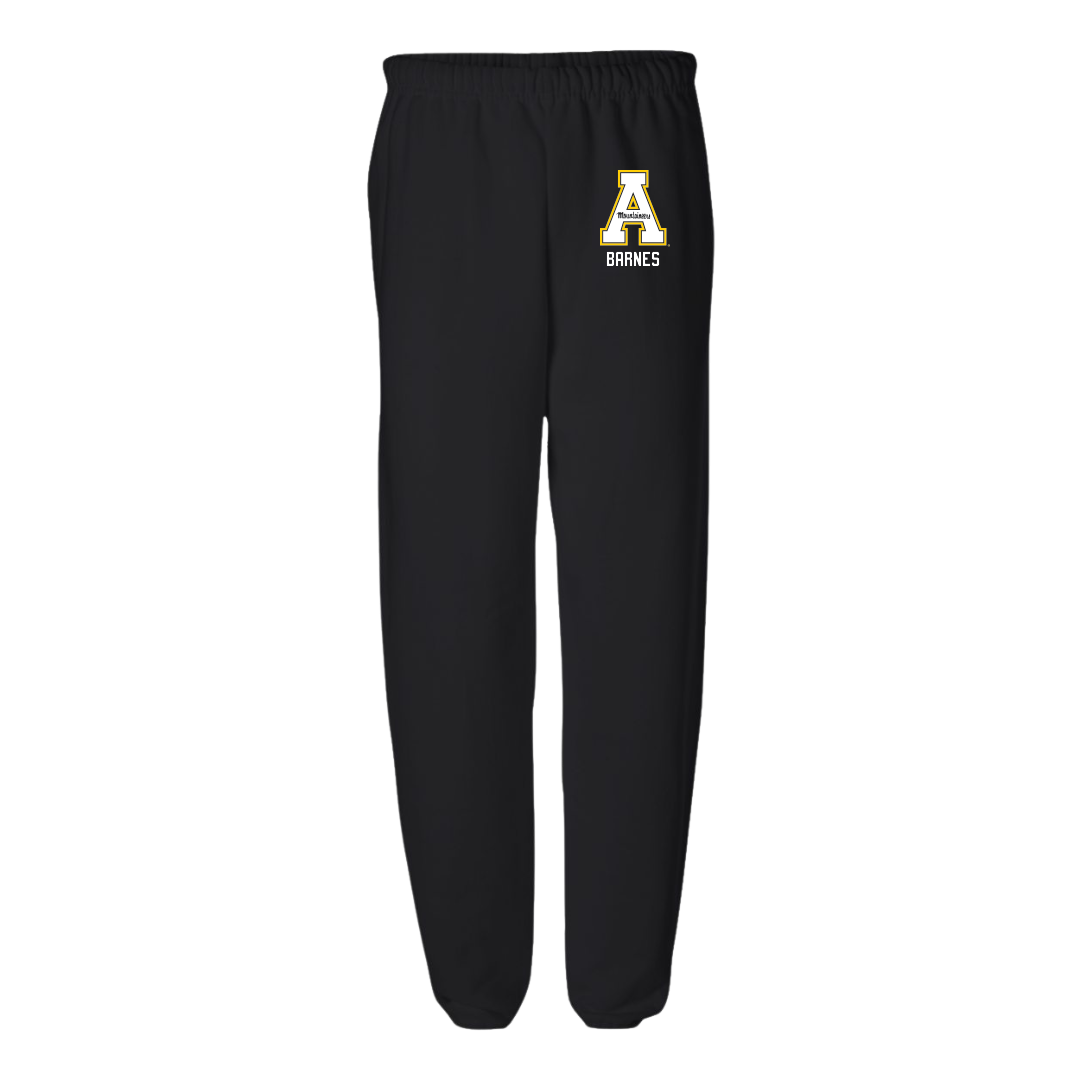 Appalachian State University Football Black Sweatpants - #15 Jaden Barnes