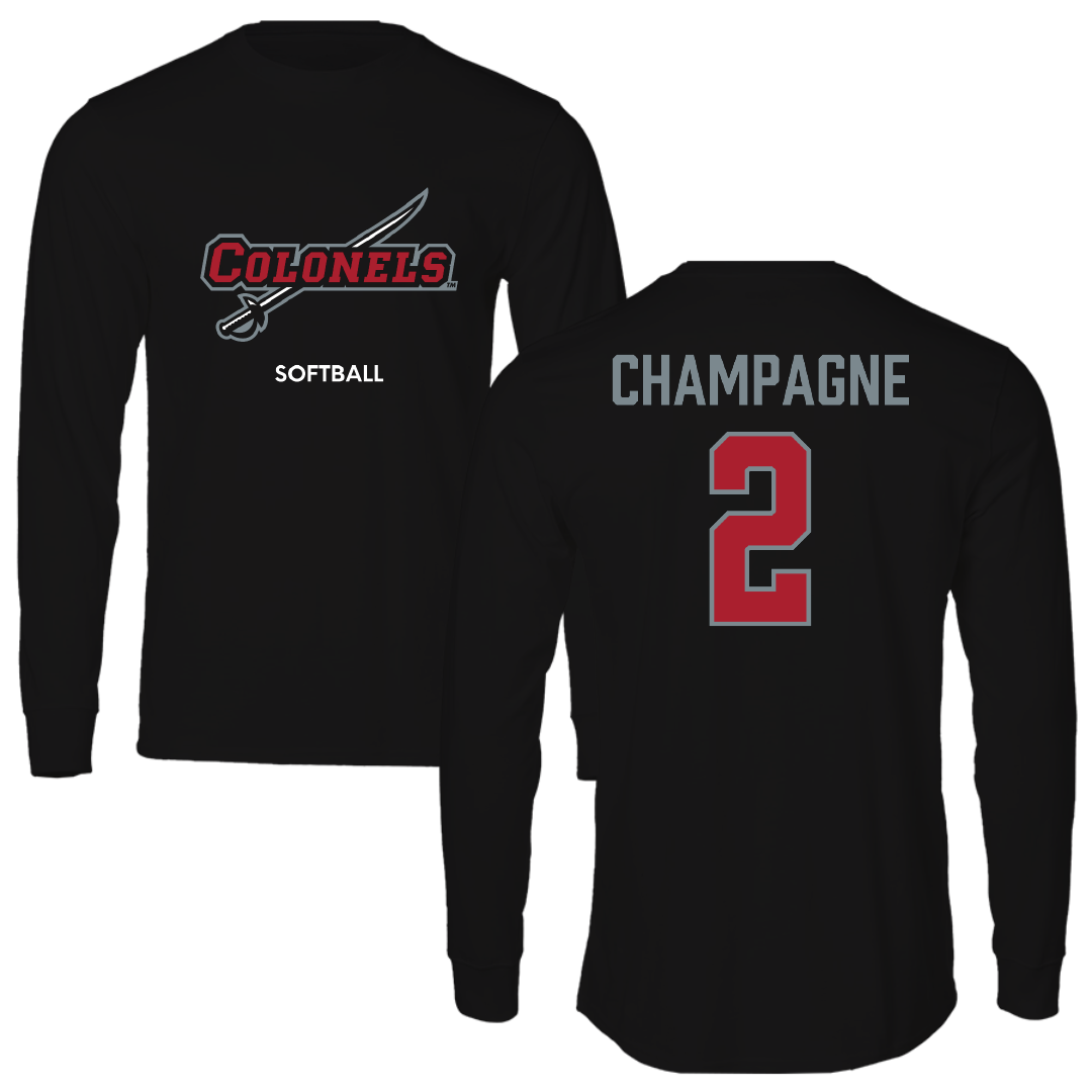 Nicholls State University Softball Black Colonels Performance Long Sleeve - #2 Mckenzie Champagne