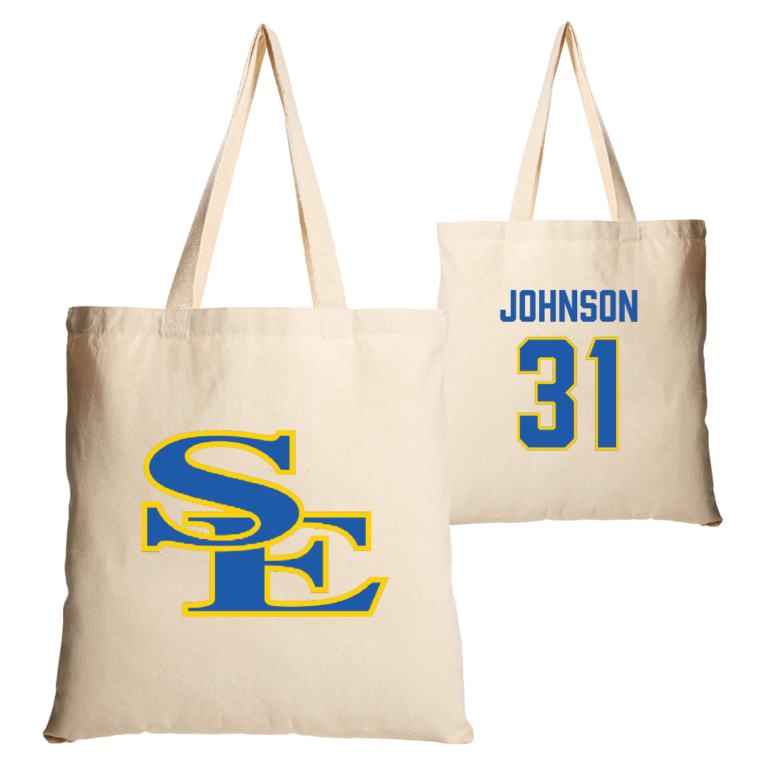 Southeastern Oklahoma State University Baseball Tan Canvas Tote Bag - #31 Luke Johnson